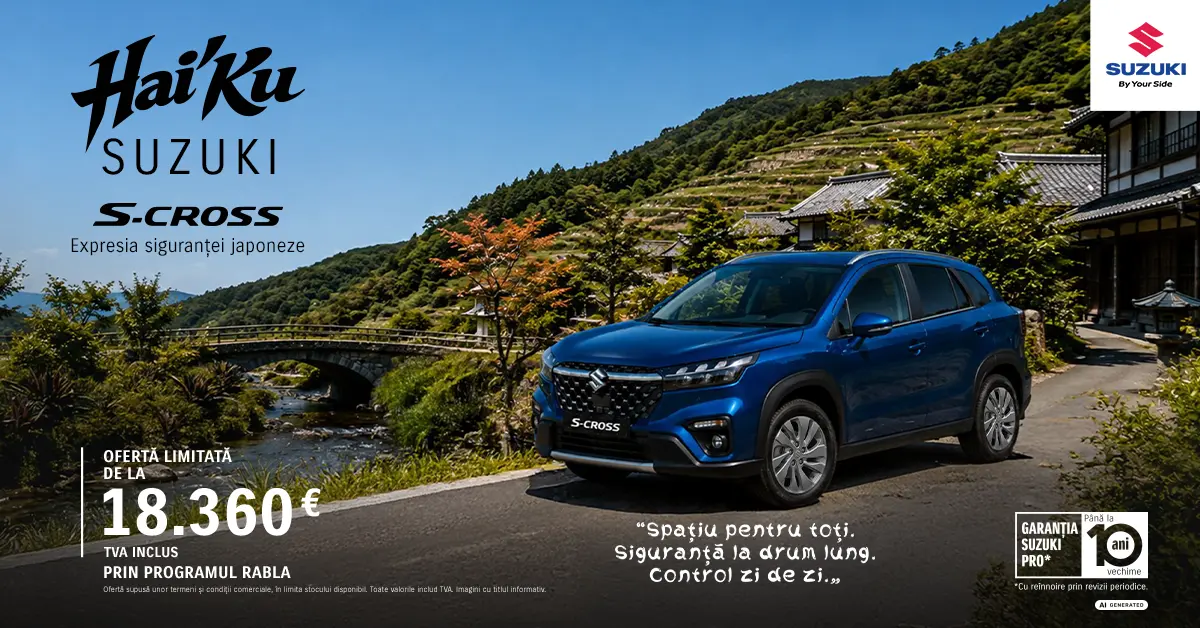 Suzuki S-Cross prin Programul Rabla - Ofertă limitată de la 18.360 EUR TVA inclus