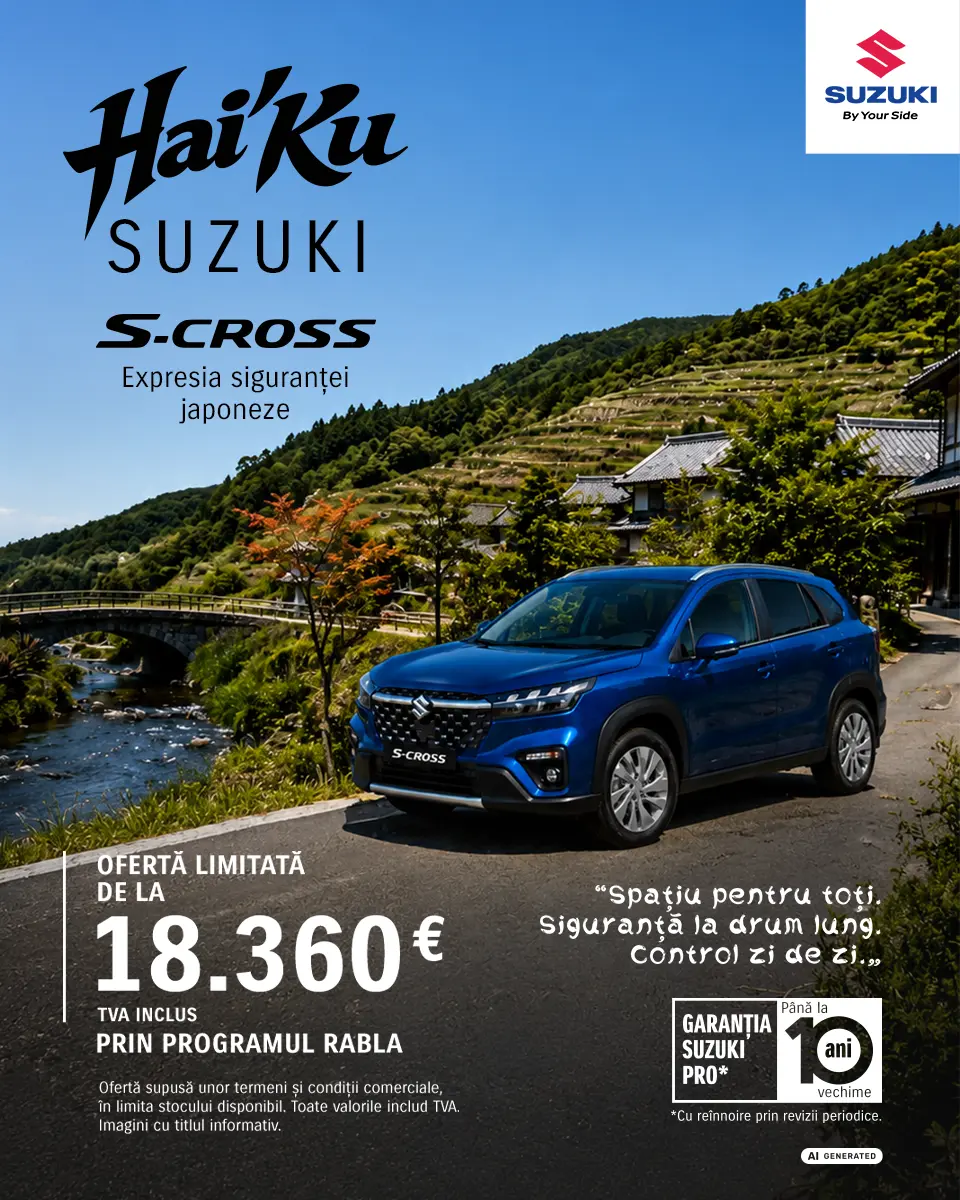 Suzuki S-Cross prin Programul Rabla - Ofertă limitată de la 18.360 EUR TVA inclus