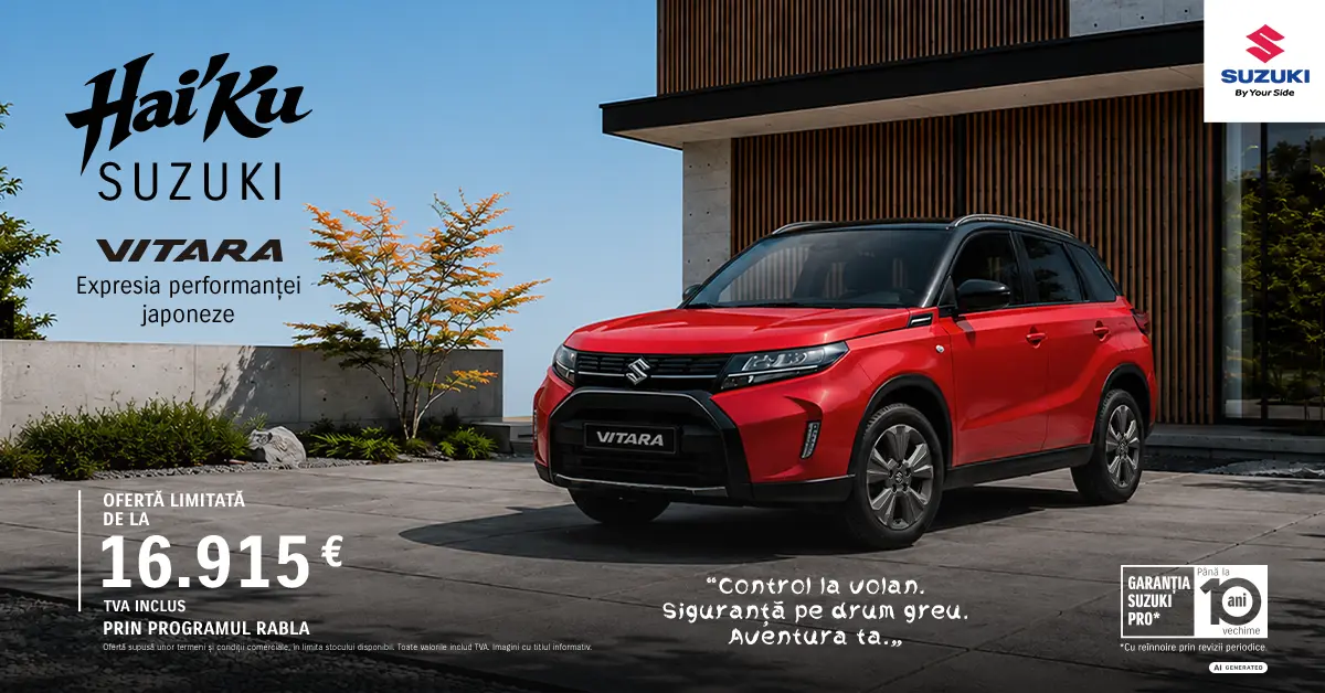 Suzuki Vitara prin Programul Rabla - Ofertă limitată de la 16.915 EUR TVA inclus