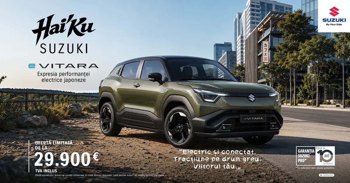 Hai'Ku Suzuki e VITARA - Expresia performanței electrice japoneze. Ofertă limitată de la 29.900 EUR TVA inclus