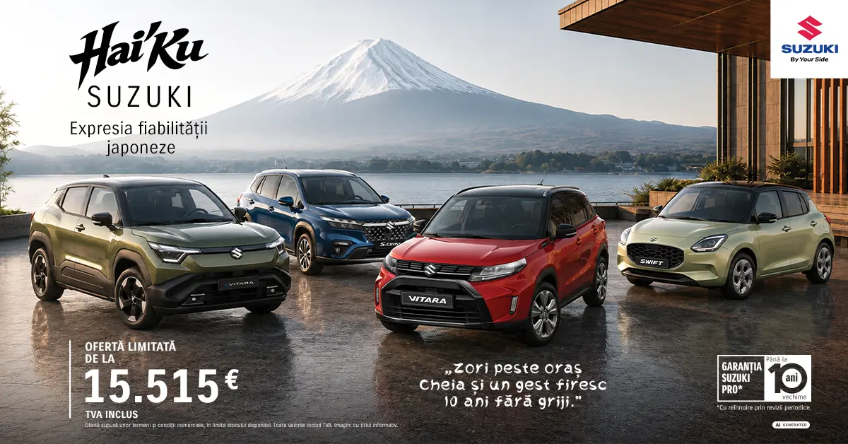 Hai'Ku Suzuki - Expresia fiabilității japoneze. Ofertă limitată de la 15.515 EUR TVA inclus