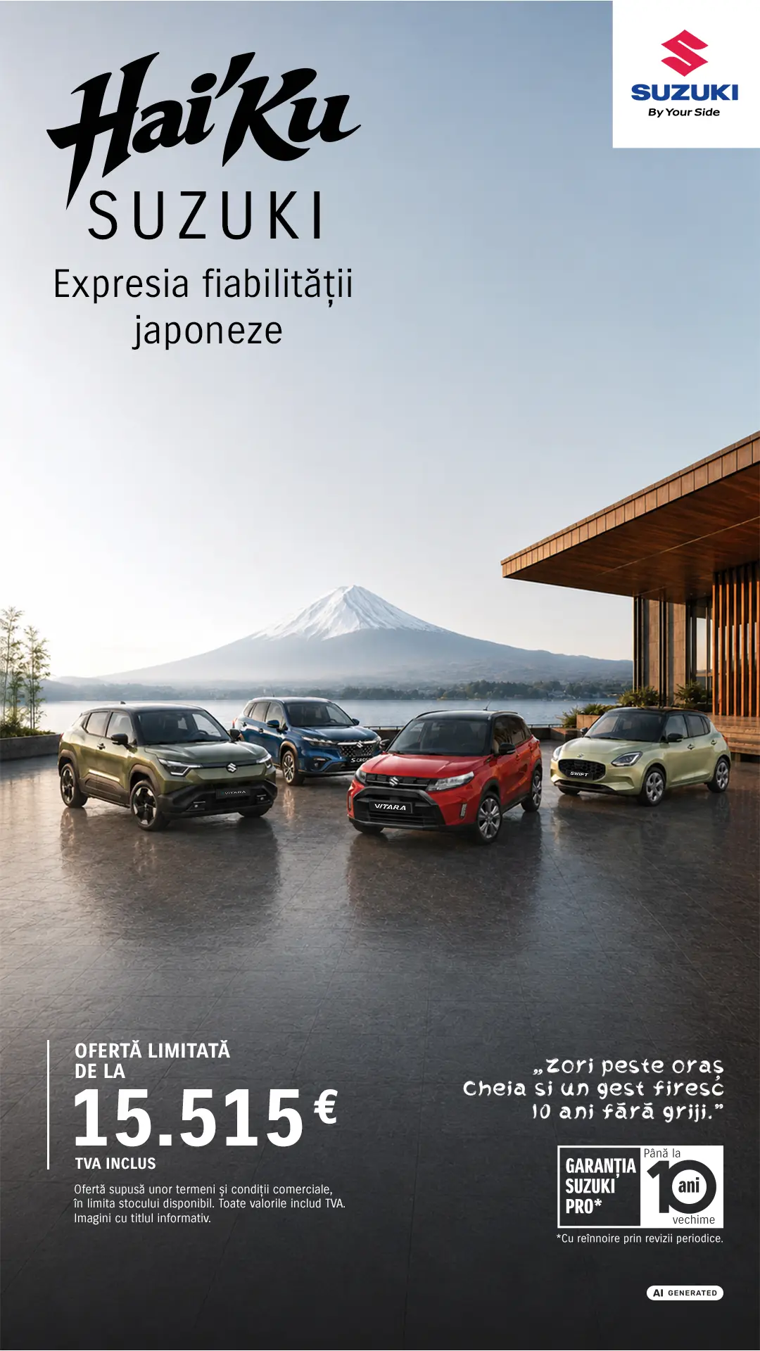 Hai'Ku Suzuki - Expresia fiabilității japoneze. Ofertă limitată de la 15.515 EUR TVA inclus